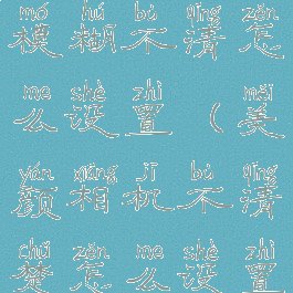 美颜相机模糊不清怎么设置(美颜相机不清楚怎么设置)