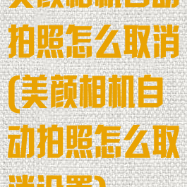 美颜相机自动拍照怎么取消(美颜相机自动拍照怎么取消设置)