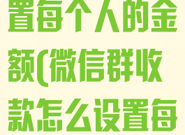 群收款怎么设置每个人的金额(微信群收款怎么设置每个人的金额)
