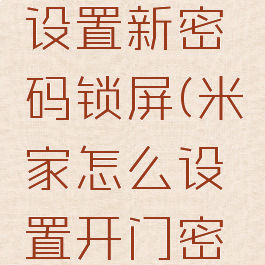 米家怎么设置新密码锁屏(米家怎么设置开门密码)