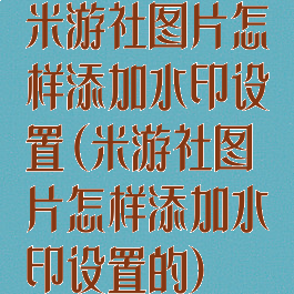 米游社图片怎样添加水印设置(米游社图片怎样添加水印设置的)