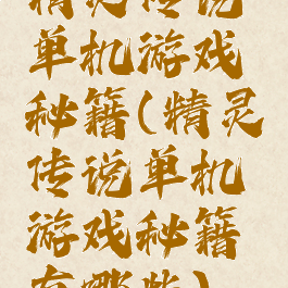 精灵传说单机游戏秘籍(精灵传说单机游戏秘籍有哪些)