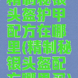 精制秘银头盔护甲配方在哪里(精制秘银头盔配方哪里买)