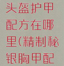 精制秘银头盔护甲配方在哪里(精制秘银胸甲配方在哪里)