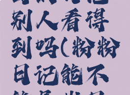 粉粉日记写的日记别人看得到吗(粉粉日记能不能导出日记)