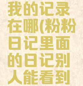 粉粉日记我的记录在哪(粉粉日记里面的日记别人能看到吗)
