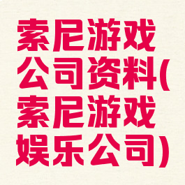 索尼游戏公司资料(索尼游戏娱乐公司)