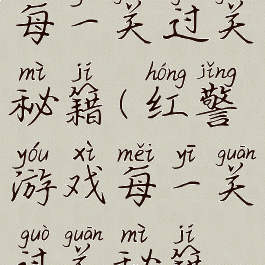 红警游戏每一关过关秘籍(红警游戏每一关过关秘籍是什么)