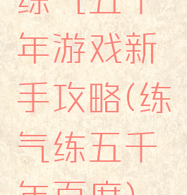 练气五千年游戏新手攻略(练气练五千年百度)