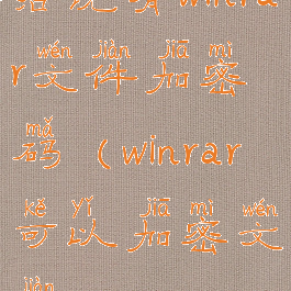 给现有winrar文件加密码(winrar可以加密文件)