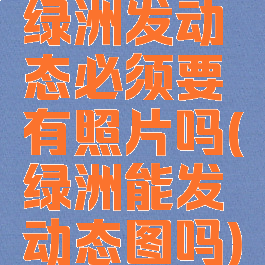 绿洲发动态必须要有照片吗(绿洲能发动态图吗)