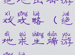 绝地出击游戏攻略(绝地求生端游攻略)