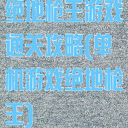 绝地枪王游戏通关攻略(单机游戏绝地枪王)