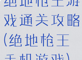 绝地枪王游戏通关攻略(绝地枪王手机游戏)