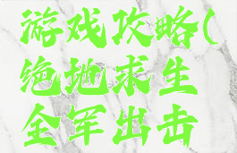 绝地求生全军出击游戏攻略(绝地求生全军出击游戏攻略视频)