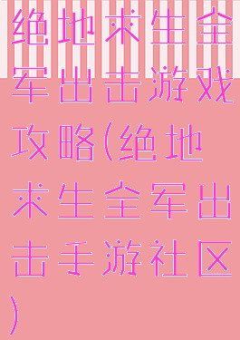 绝地求生全军出击游戏攻略(绝地求生全军出击手游社区)
