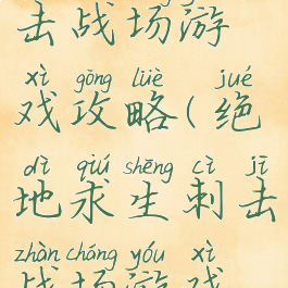 绝地求生刺击战场游戏攻略(绝地求生刺击战场游戏攻略视频)