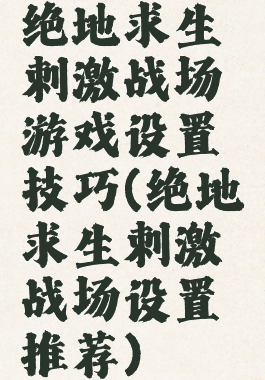 绝地求生刺激战场游戏设置技巧(绝地求生刺激战场设置推荐)