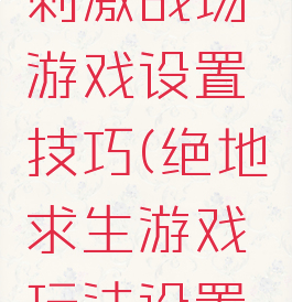 绝地求生刺激战场游戏设置技巧(绝地求生游戏玩法设置技巧)