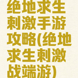 绝地求生刺激手游攻略(绝地求生刺激战端游)