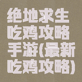 绝地求生吃鸡攻略手游(最新吃鸡攻略)