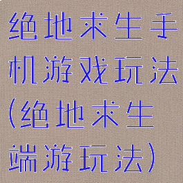 绝地求生手机游戏玩法(绝地求生端游玩法)