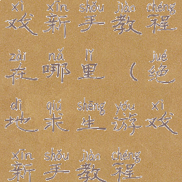 绝地求生游戏新手教程在哪里(绝地求生游戏新手教程在哪里找)