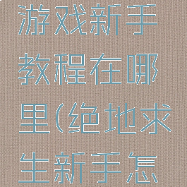 绝地求生游戏新手教程在哪里(绝地求生新手怎么玩)