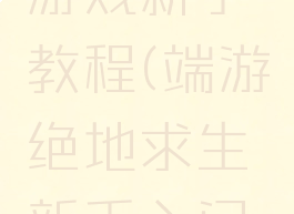 绝地求生游戏新手教程(端游绝地求生新手入门指南)