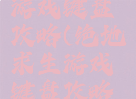 绝地求生游戏键盘攻略(绝地求生游戏键盘攻略图)