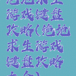 绝地求生游戏键盘攻略(绝地求生游戏键盘攻略大全)