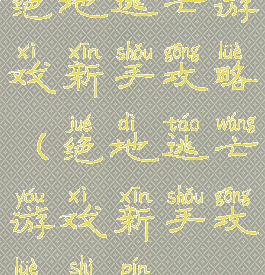 绝地逃亡游戏新手攻略(绝地逃亡游戏新手攻略视频)