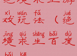 绝境求生游戏玩法(绝境求生百度百科)