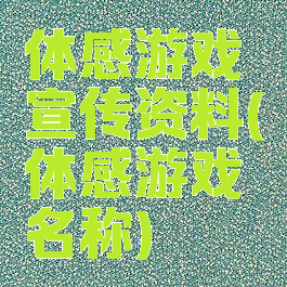 体感游戏宣传资料(体感游戏名称)