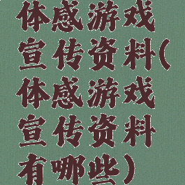 体感游戏宣传资料(体感游戏宣传资料有哪些)