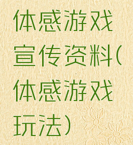 体感游戏宣传资料(体感游戏玩法)