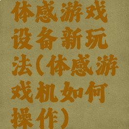 体感游戏设备新玩法(体感游戏机如何操作)