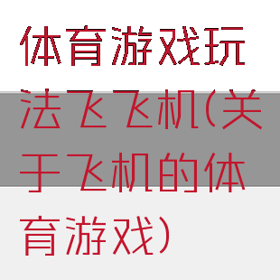 体育游戏玩法飞飞机(关于飞机的体育游戏)