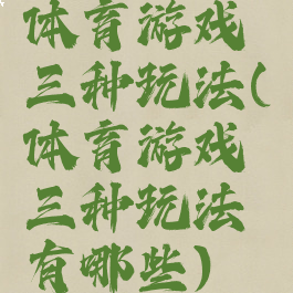 体育游戏三种玩法(体育游戏三种玩法有哪些)