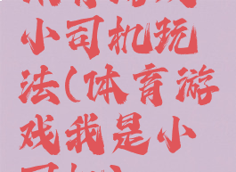 体育游戏小司机玩法(体育游戏我是小司机)