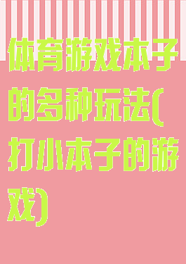 体育游戏本子的多种玩法(打小本子的游戏)