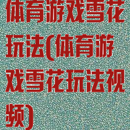 体育游戏雪花玩法(体育游戏雪花玩法视频)