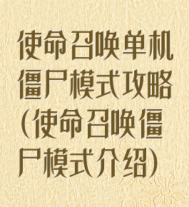 使命召唤单机僵尸模式攻略(使命召唤僵尸模式介绍)