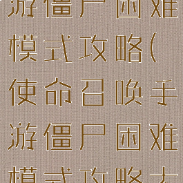 使命召唤手游僵尸困难模式攻略(使命召唤手游僵尸困难模式攻略大全)