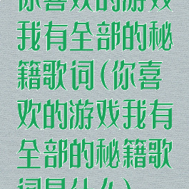 你喜欢的游戏我有全部的秘籍歌词(你喜欢的游戏我有全部的秘籍歌词是什么)