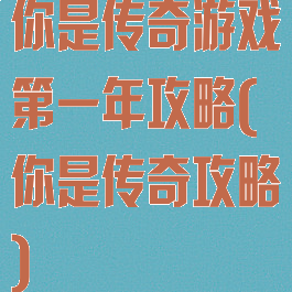 你是传奇游戏第一年攻略(你是传奇攻略)