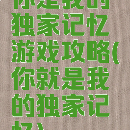 你是我的独家记忆游戏攻略(你就是我的独家记忆)