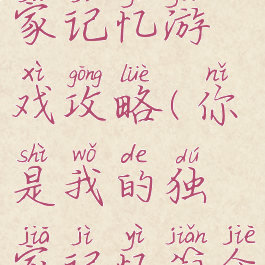 你是我的独家记忆游戏攻略(你是我的独家记忆简介)