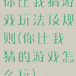 你比我猜游戏玩法及规则(你比我猜的游戏怎么玩)