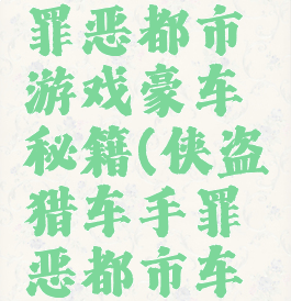 侠盗猎车罪恶都市游戏豪车秘籍(侠盗猎车手罪恶都市车秘籍大全)